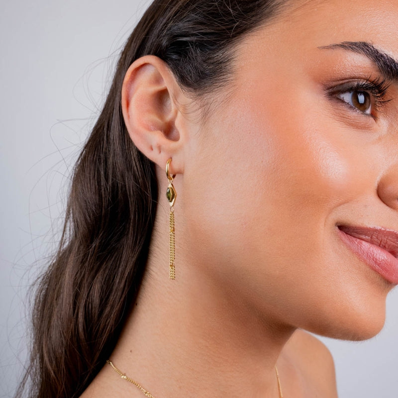Steel Prisma Chain Drop Earrings | Anartxy