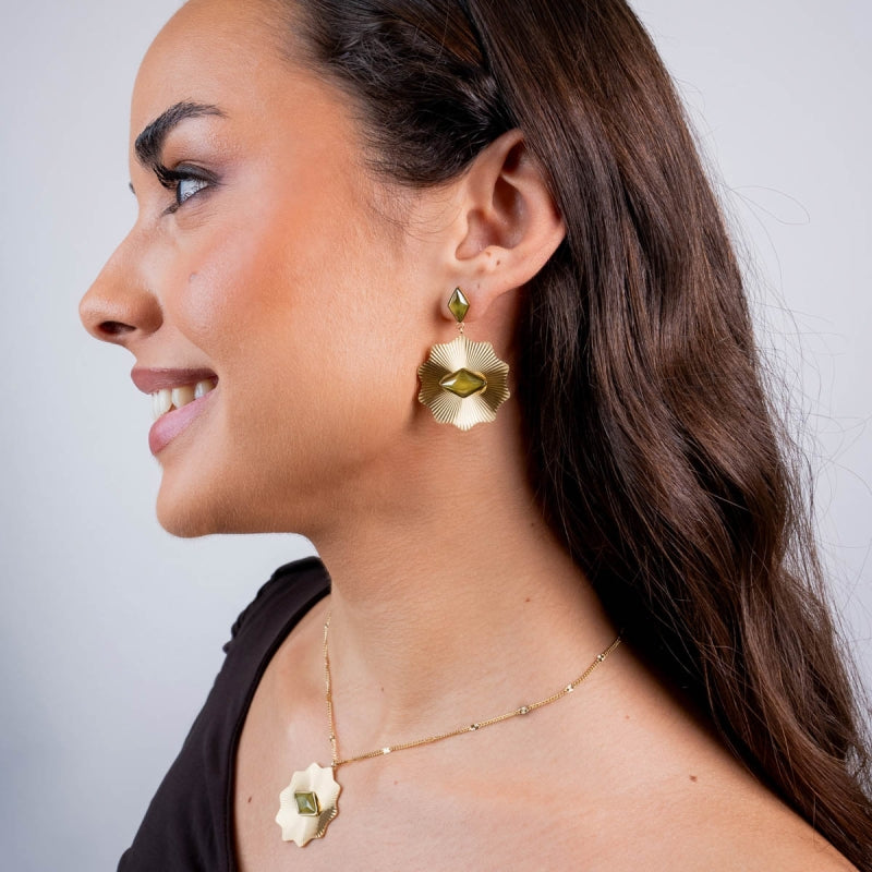 Steel Prisma Dangle Stud Earrings | Anartxy