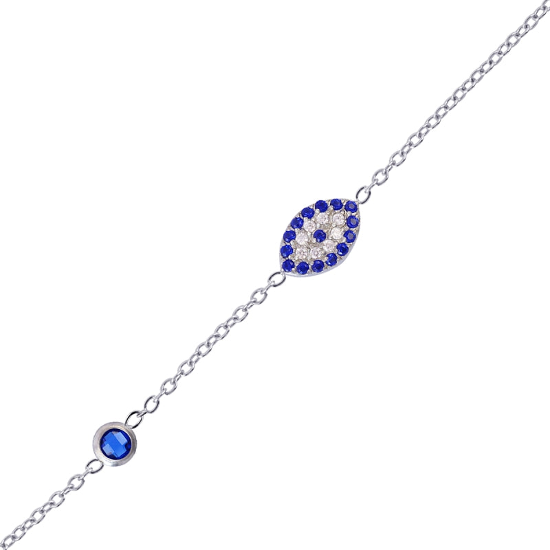 Steel Blue Evil Eye Detail Bracelet | Anartxy