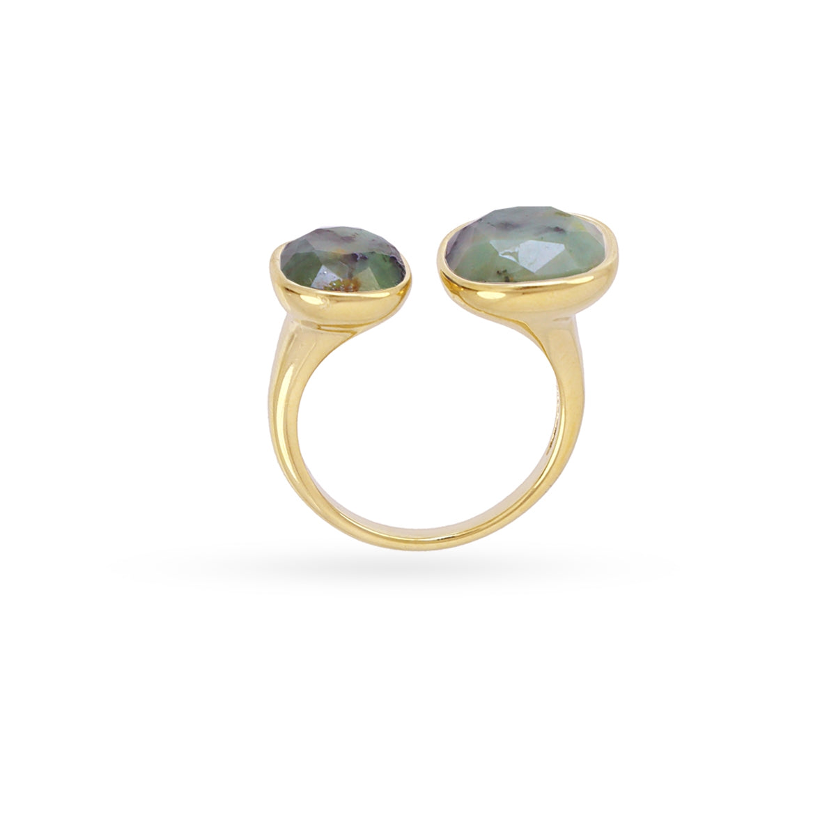 Steel Double Stone Open Ring | Anartxy