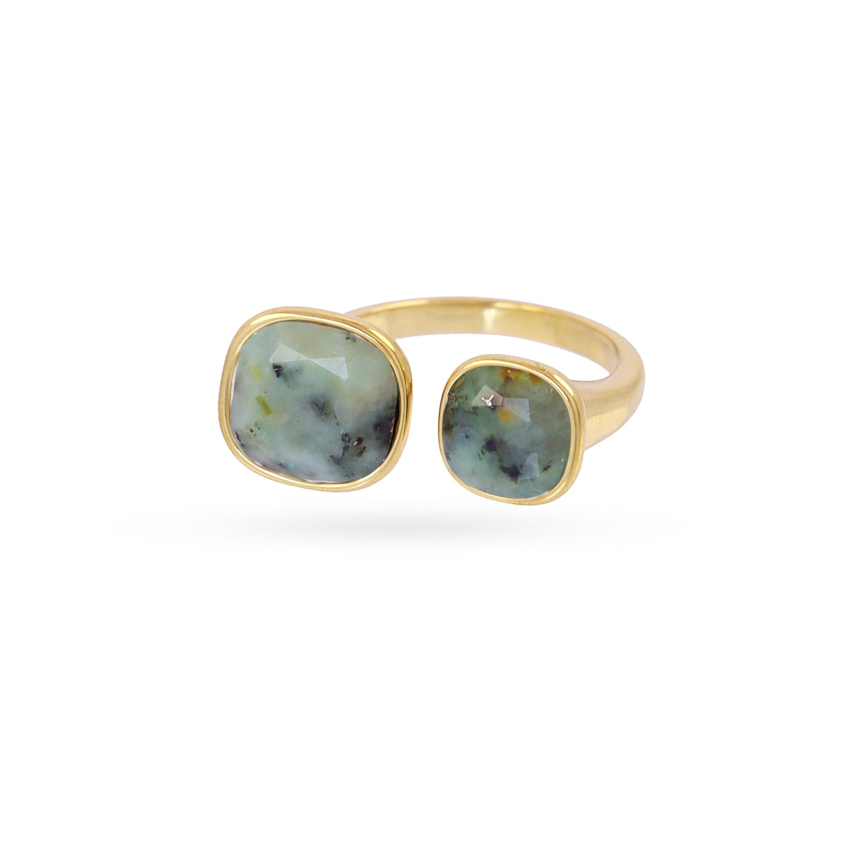Steel Double Stone Open Ring | Anartxy