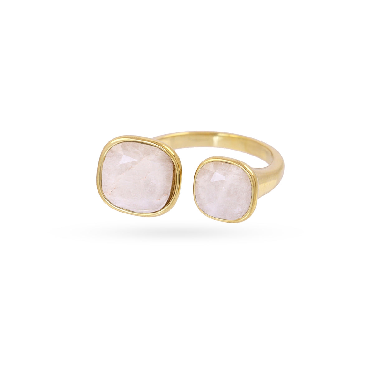 Steel Double Stone Open Ring | Anartxy