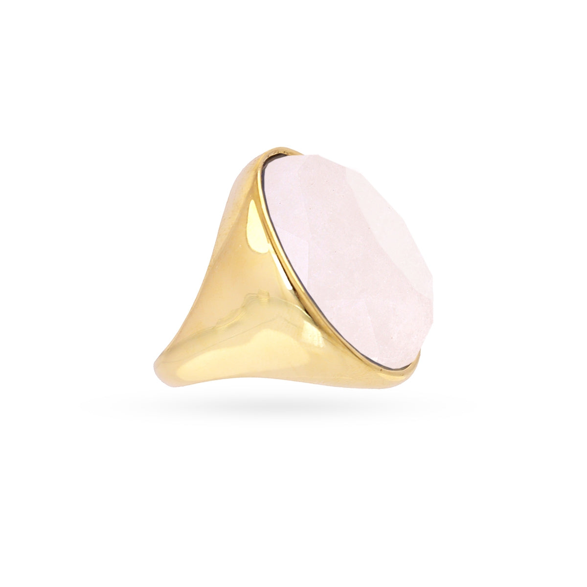Steel Large Oval Natural Stone Ring | Anartxy