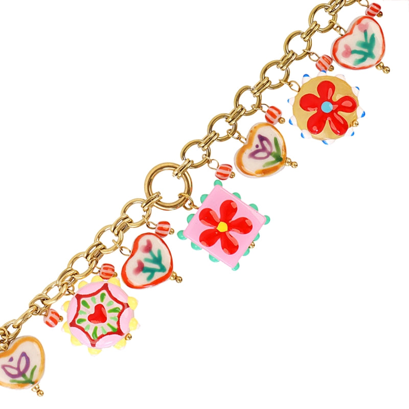 Steel Mosaic Charm Bracelet | Anartxy