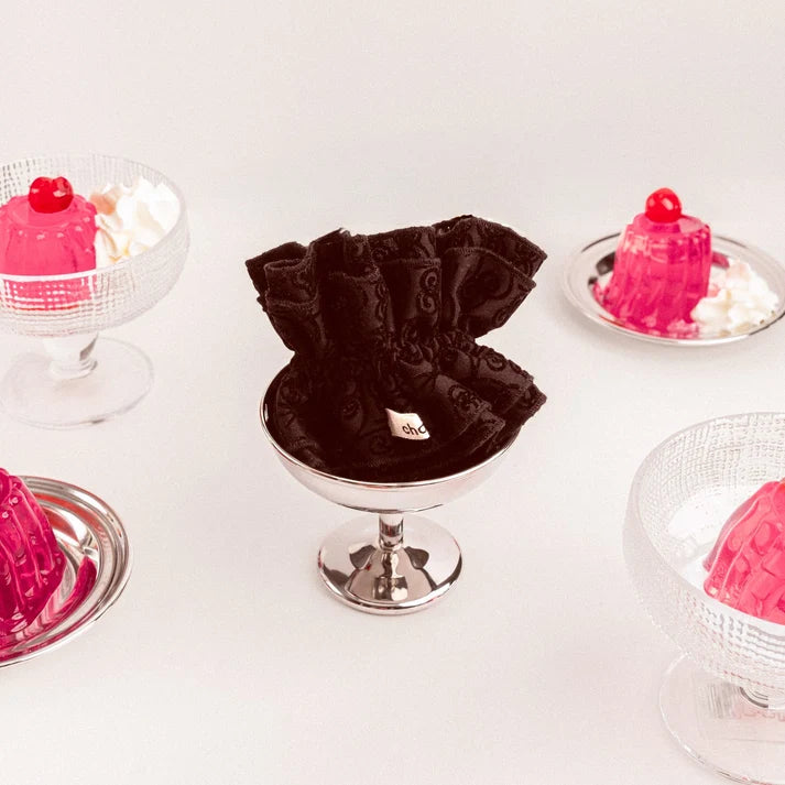 Maxi Hair Scrunchie | Black Velvet Pattern | Chou²