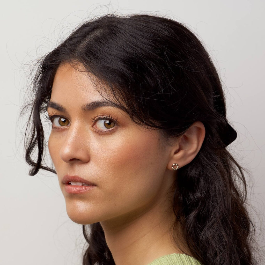 Albi Gold Beaded Stud Earrings