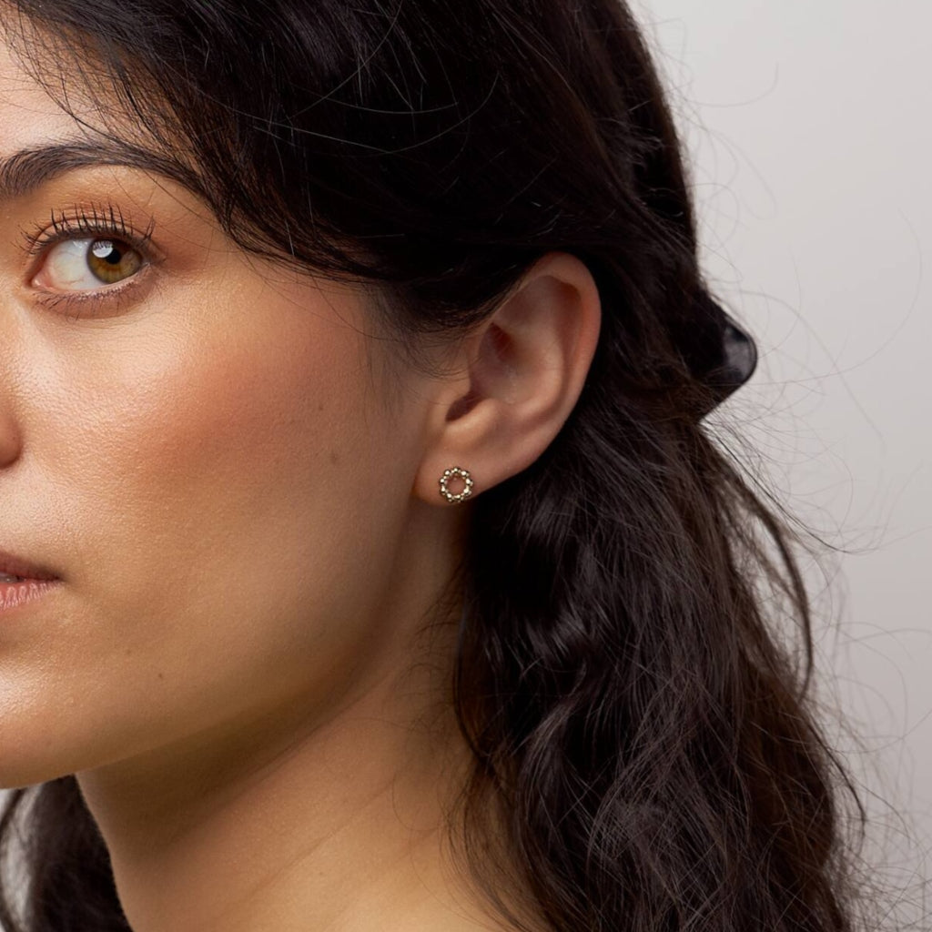 Albi Gold Beaded Stud Earrings