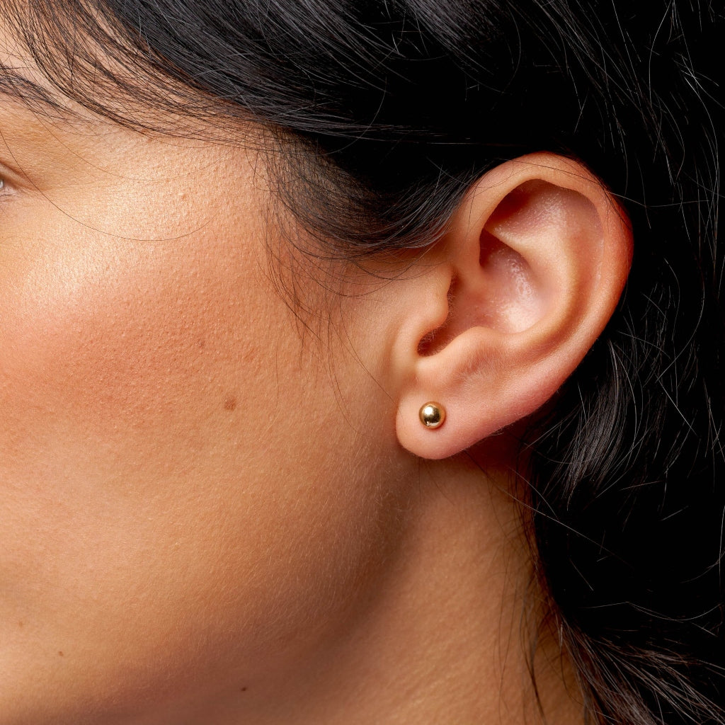 Auron 9 Carat Gold Ball Stud Earrings