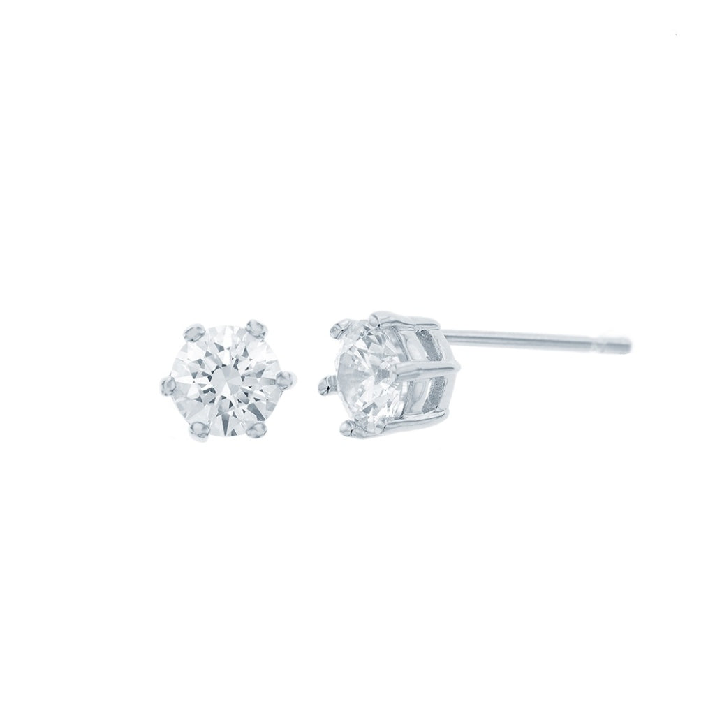 Avize Silver Delicate Crystal Stud Earrings