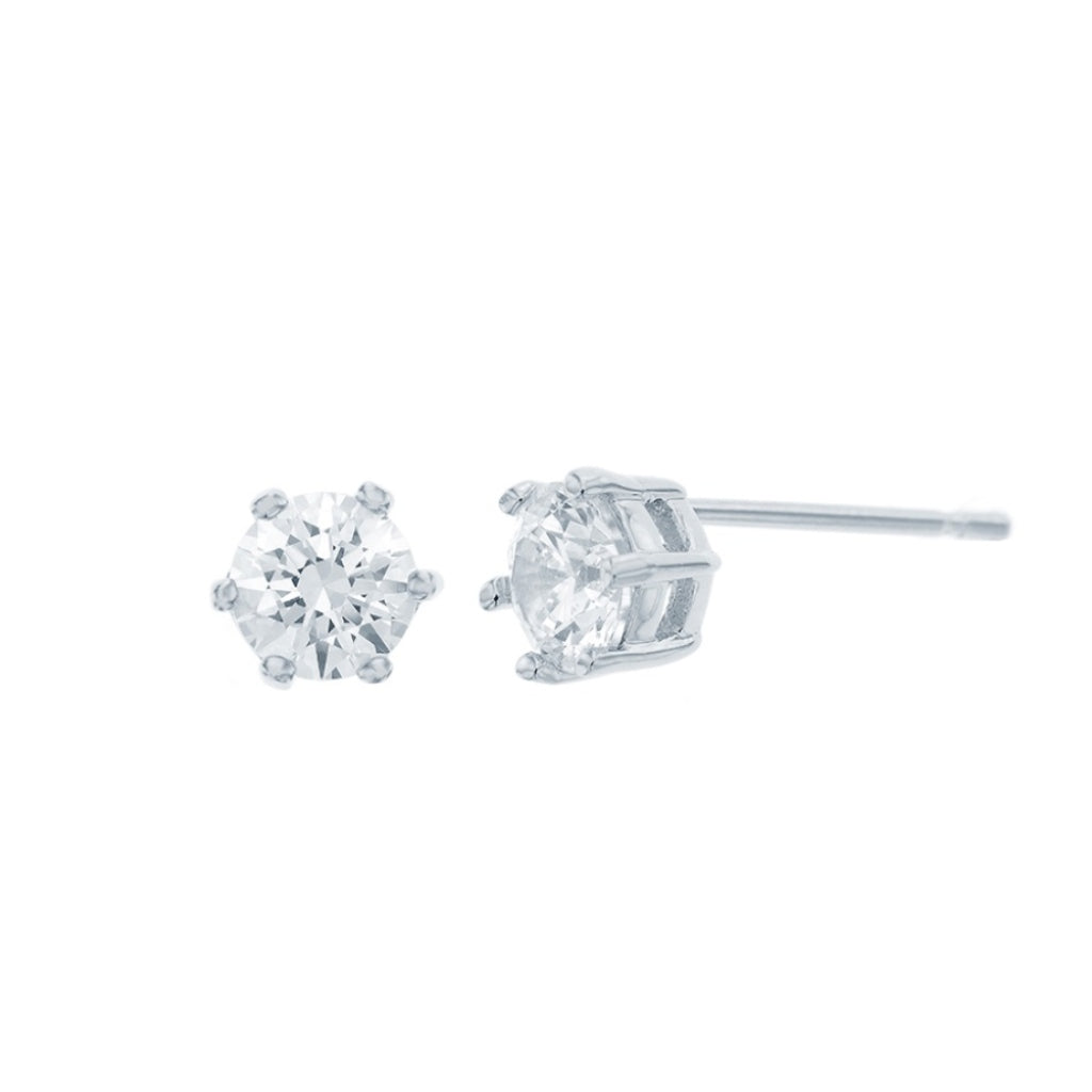 Avize Silver Delicate Crystal Stud Earrings
