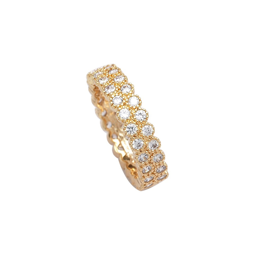 Bermio Gold Delicate Double Eternity Ring