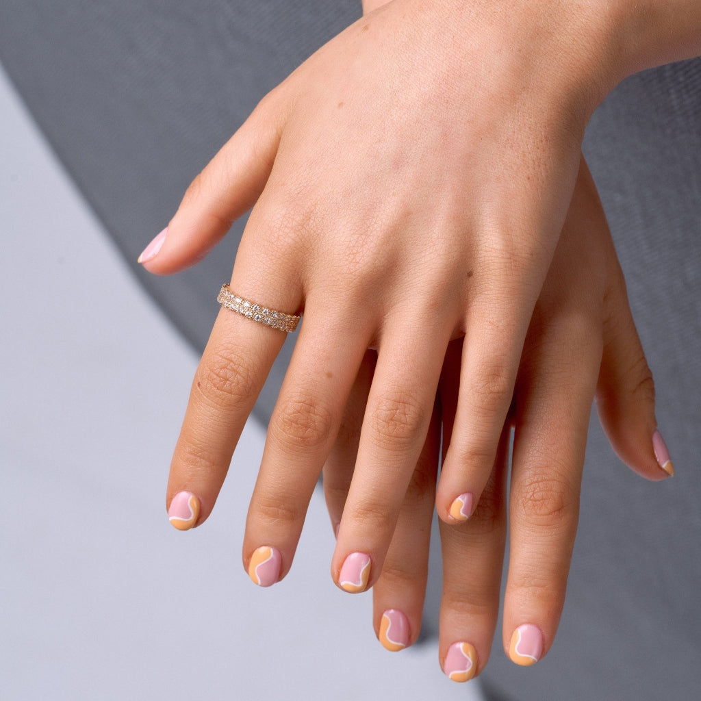 Bermio Gold Delicate Double Eternity Ring
