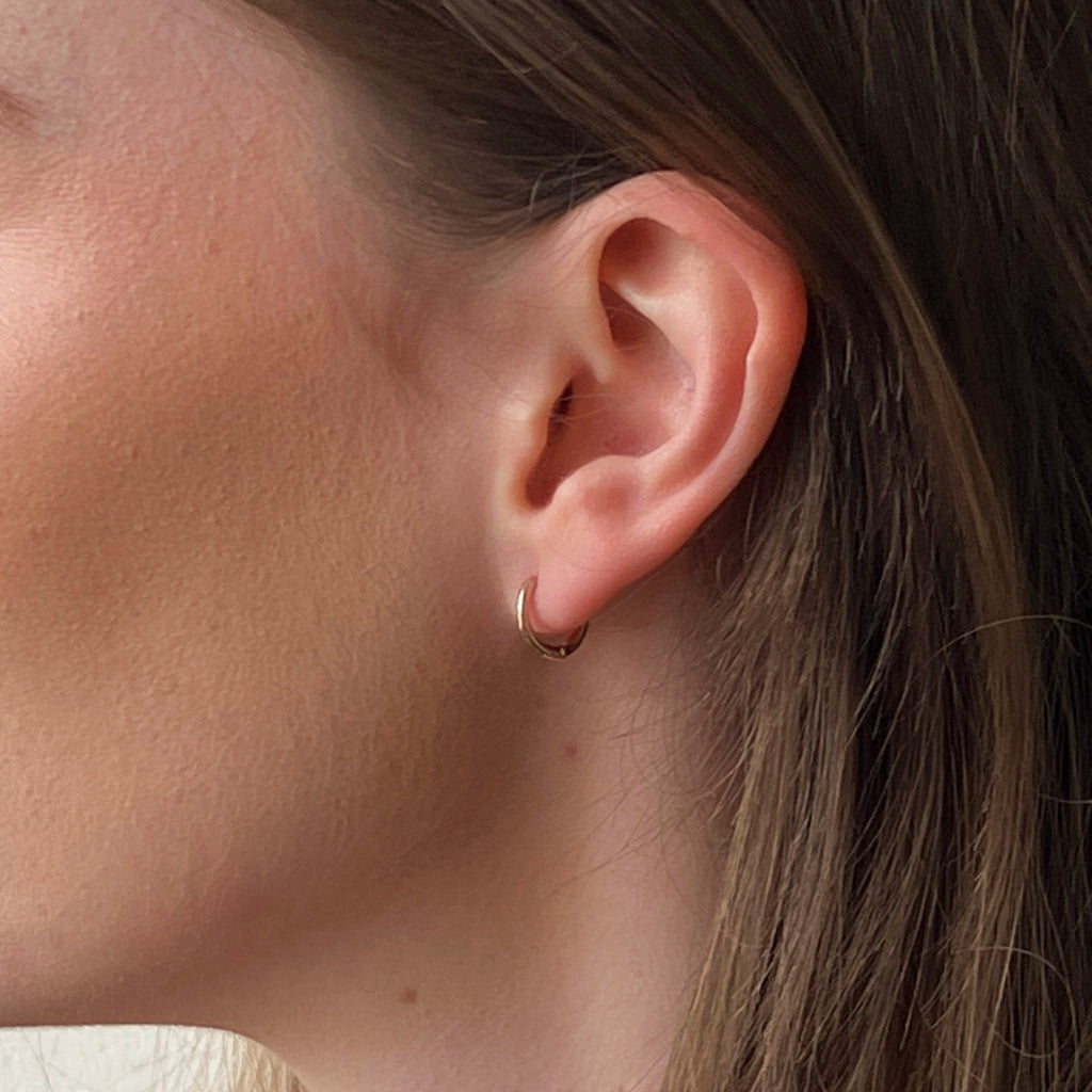 Besse Delicate Gold Hinged Huggie Earrings