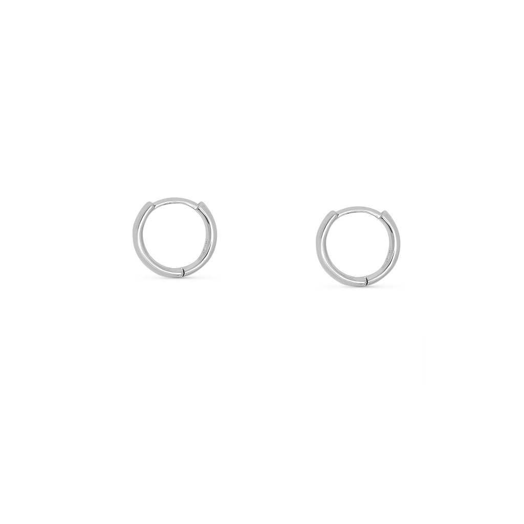 Besse Delicate Silver Hinged Huggie Earrings 1.2cm