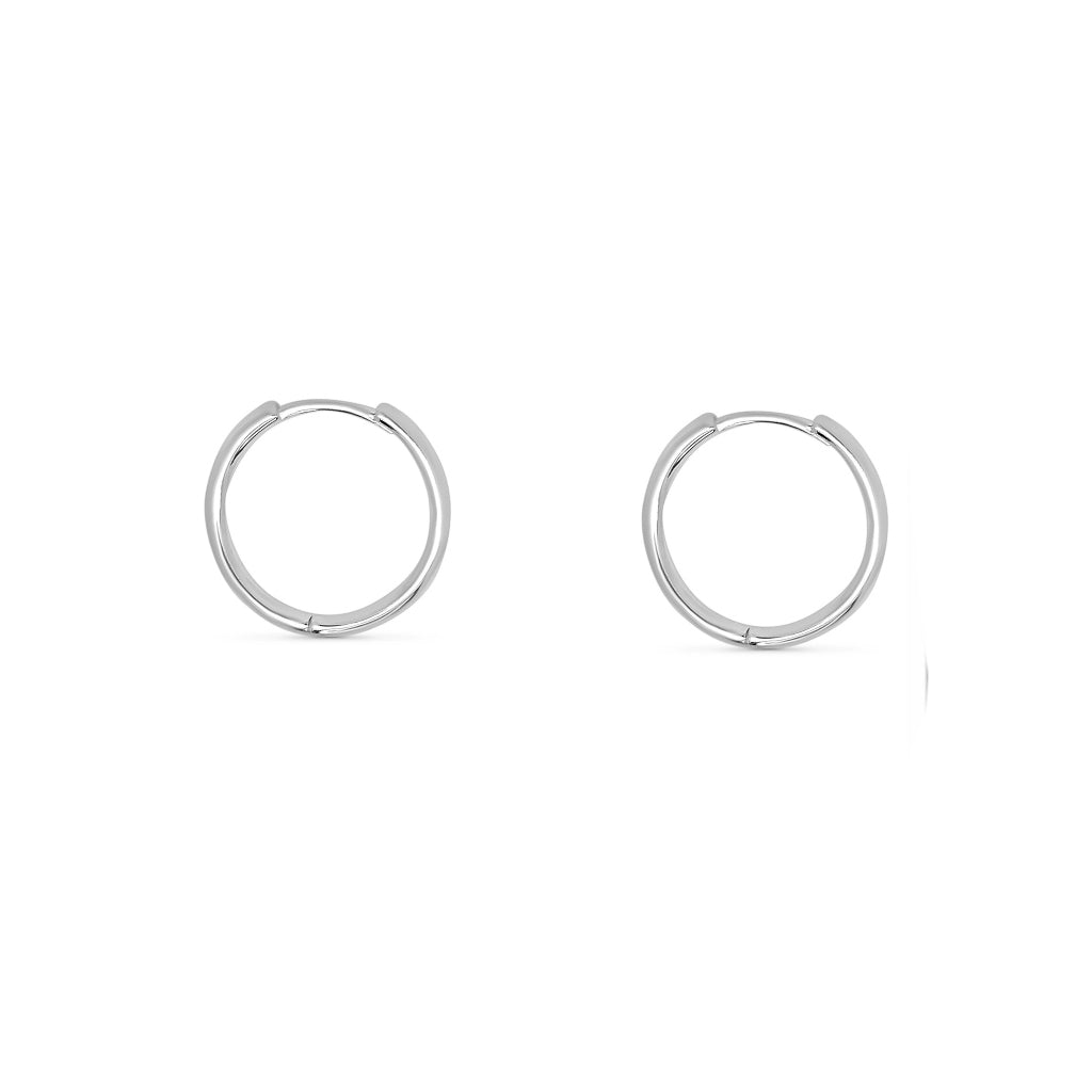 Besse Delicate Silver Hinged Huggie Earrings 1.6cm