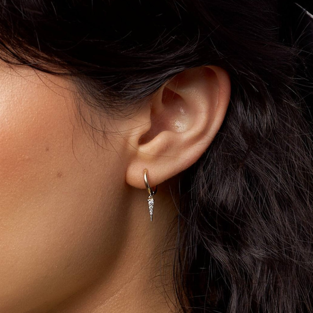 Charmes Gold Spear Charm Earrings