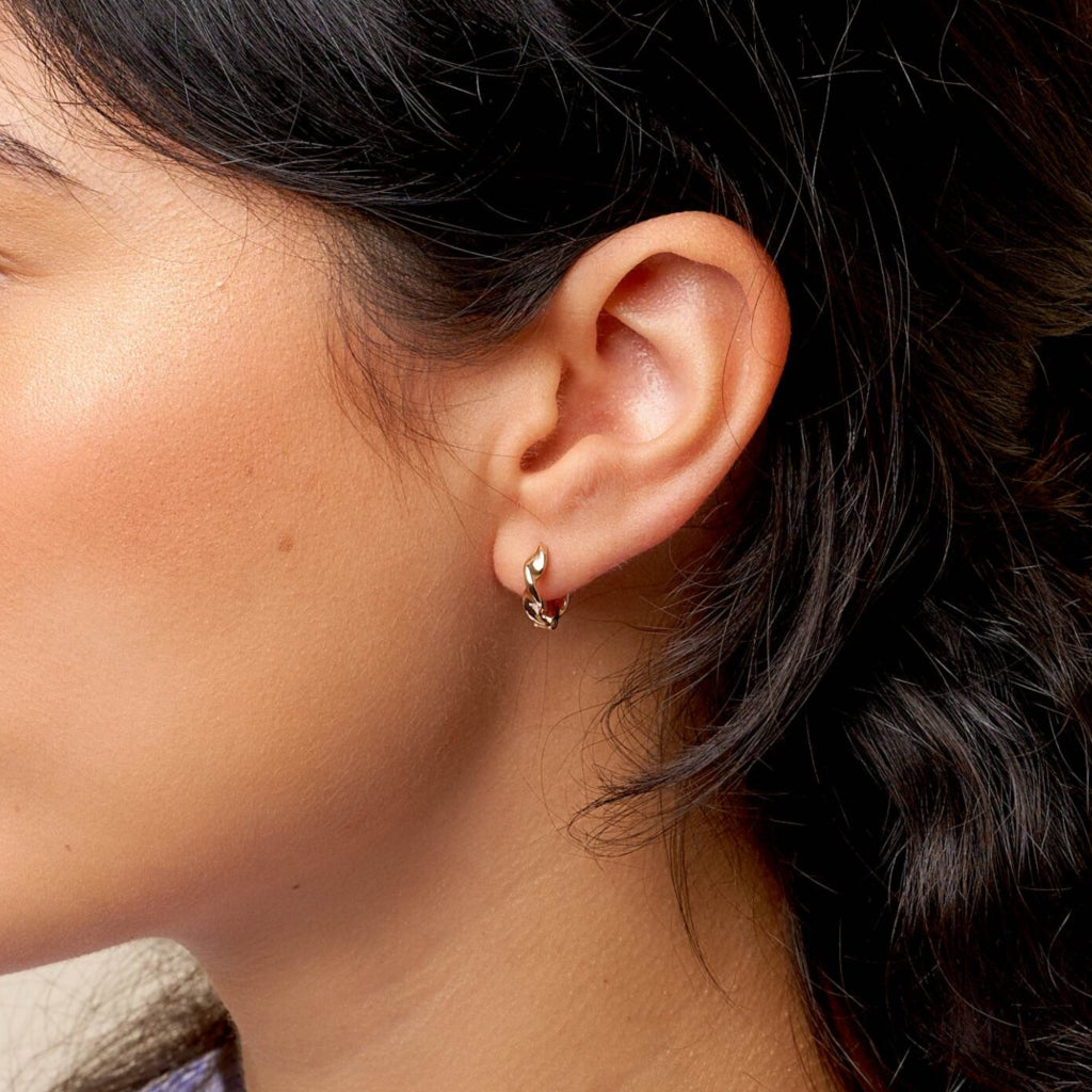 Creil Gold Twist Huggie Earrings