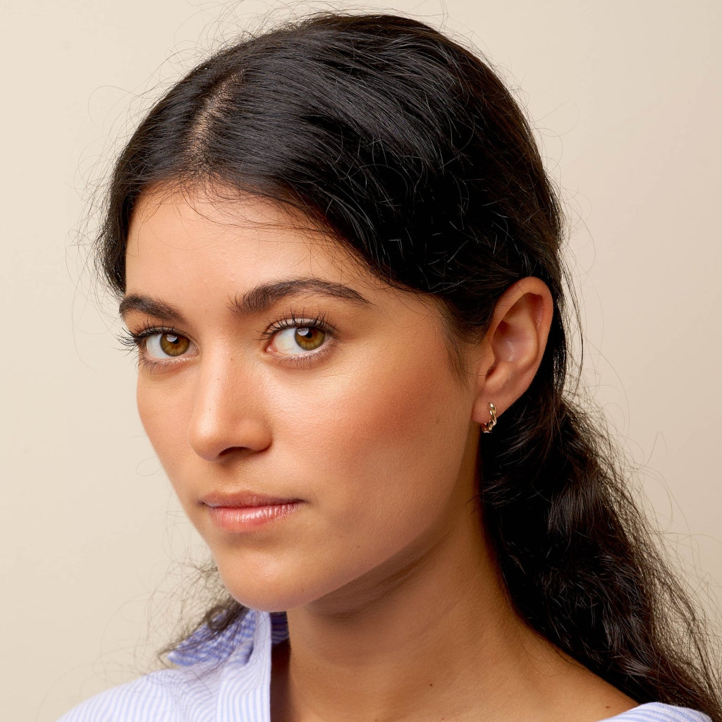 Creil Gold Twist Huggie Earrings