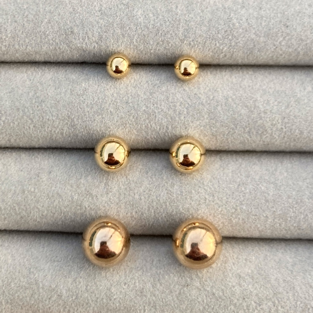 Delme Gold Ball Stud Earrings