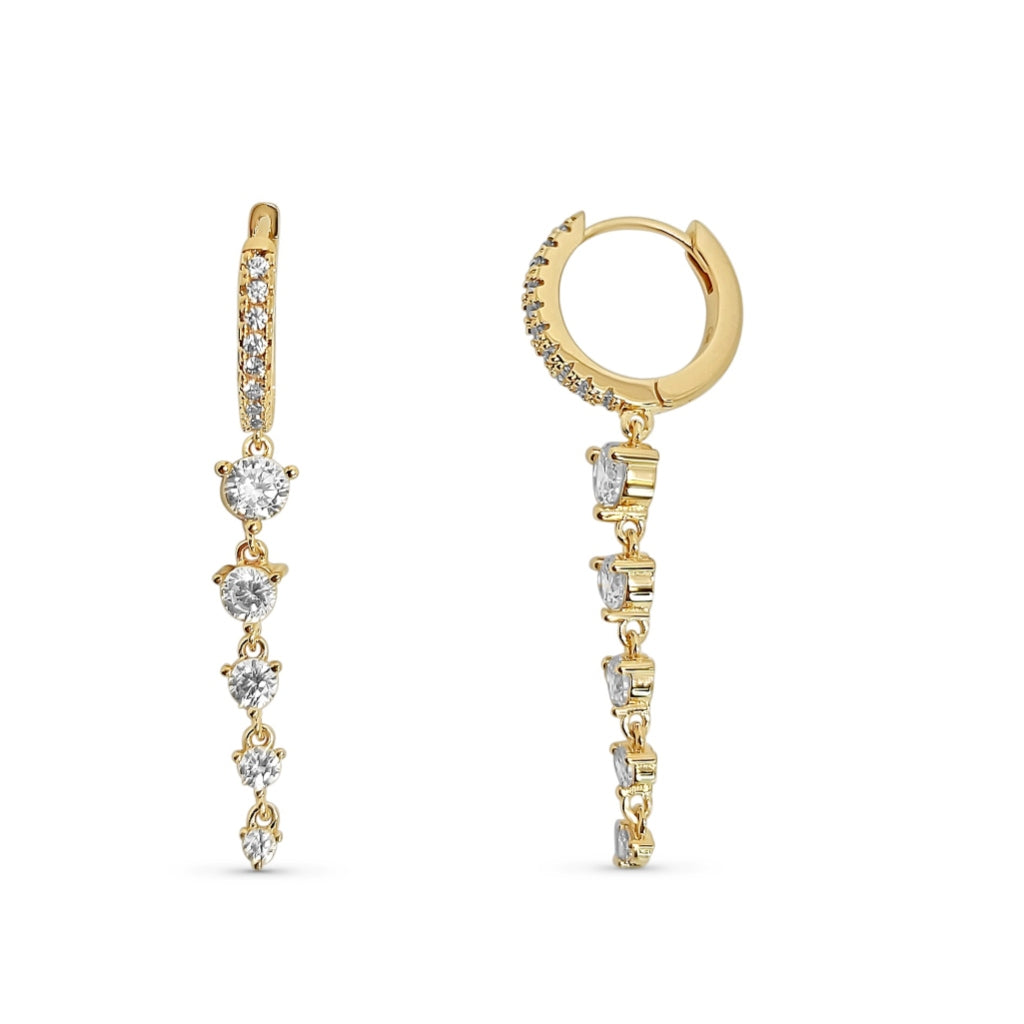 Elora Gold Vine Drop Charm Earrings