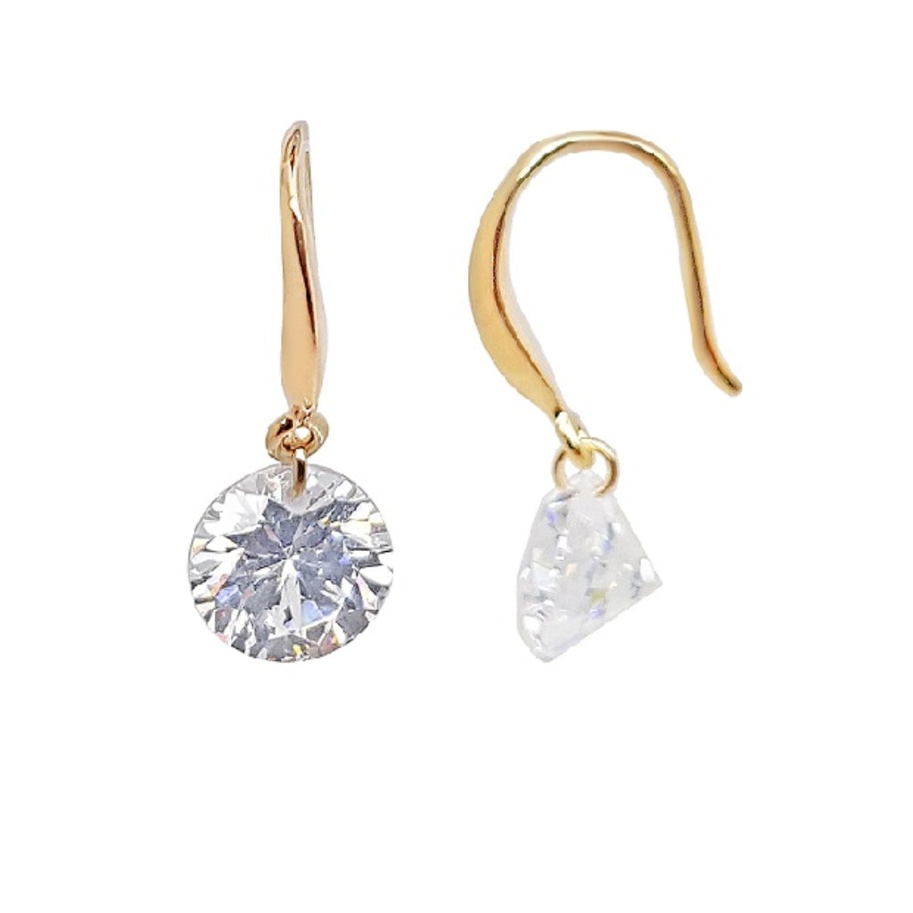 Esterel Gold Crystal Dangle Earrings