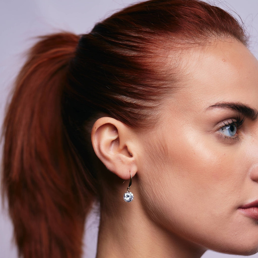 Esterel Gold Crystal Dangle Earrings