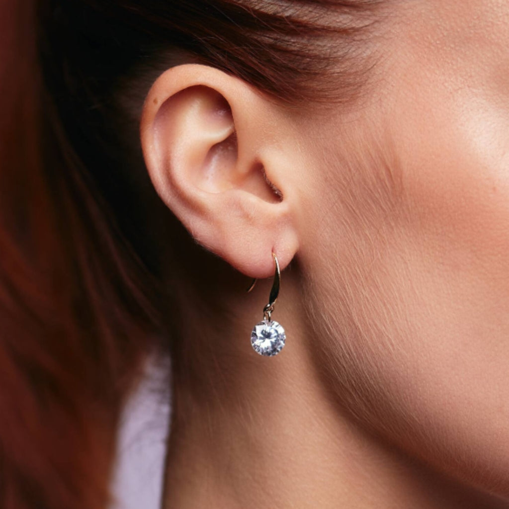 Esterel Gold Crystal Dangle Earrings