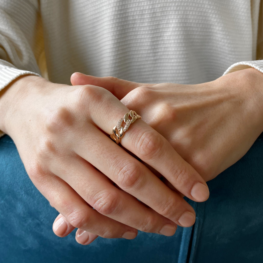 Feeny Gold Chunky Chain Link Ring