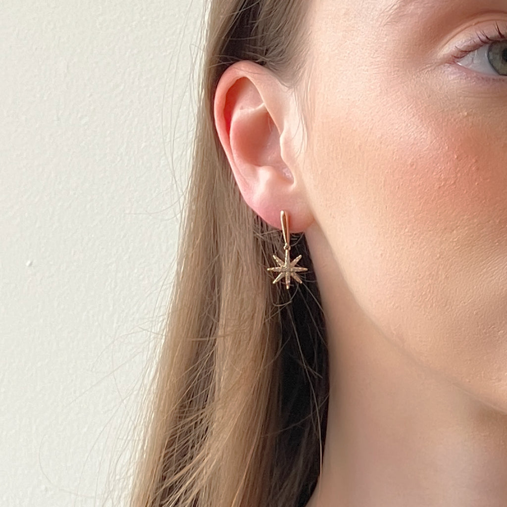 Fortuna Gold Celestial Drop Stud Earrings