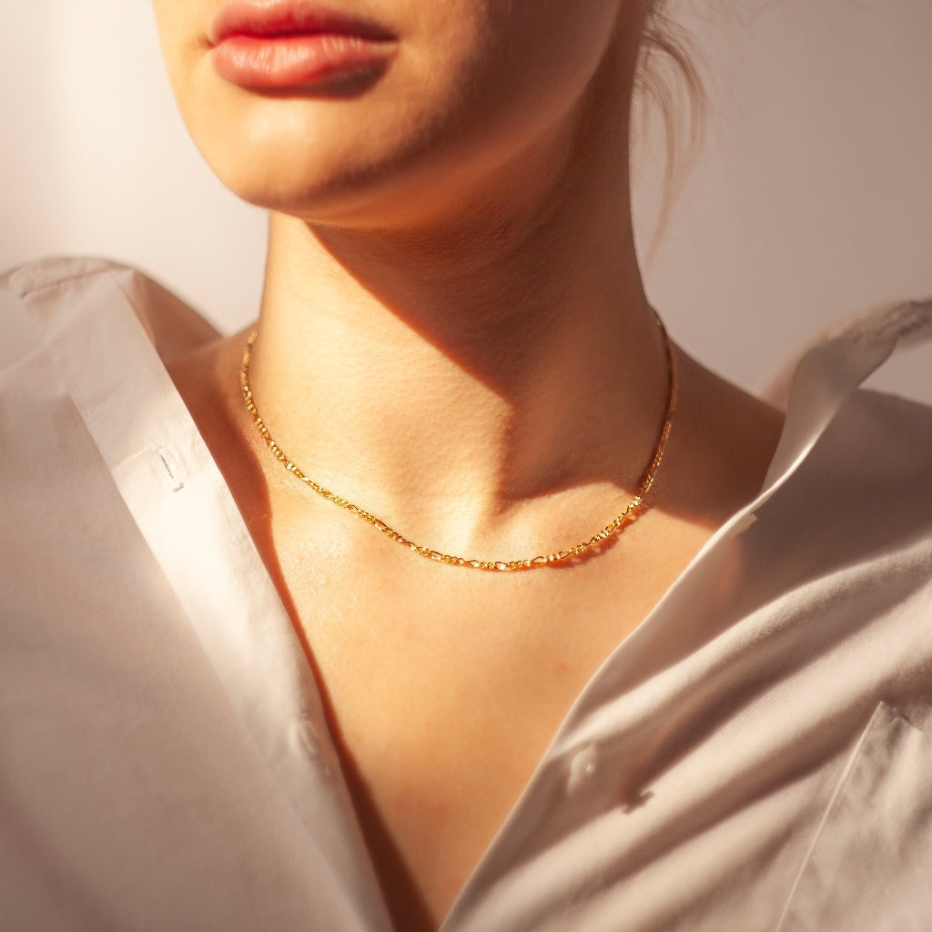Gold Figaro Chain Necklace