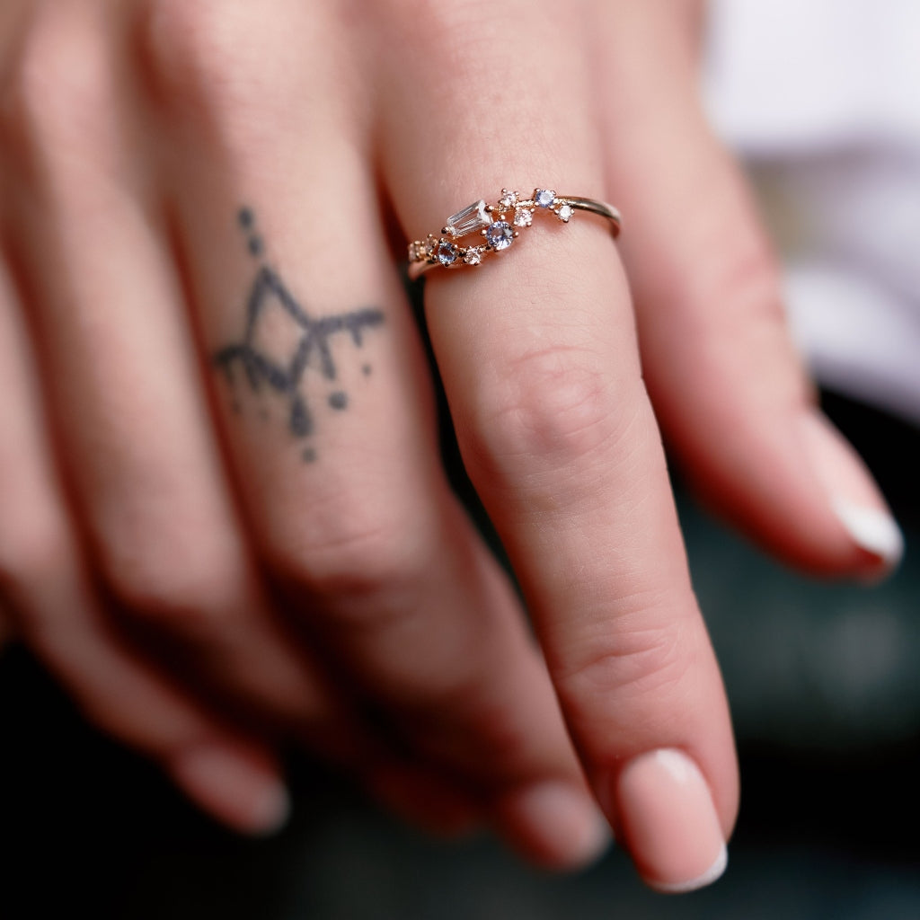 Gold Topaz Constellation Ring