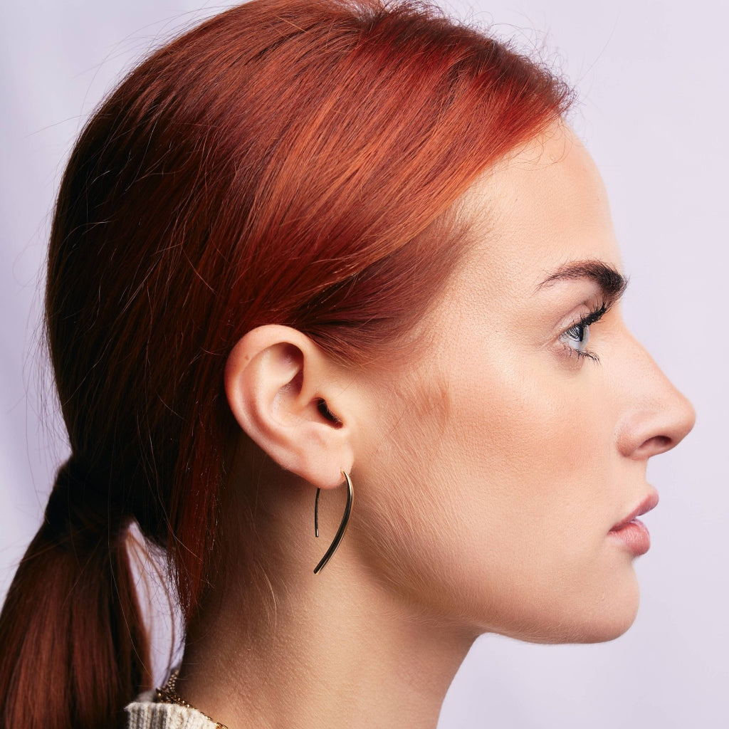 Nicolet Gold Thread Dangle Earrings