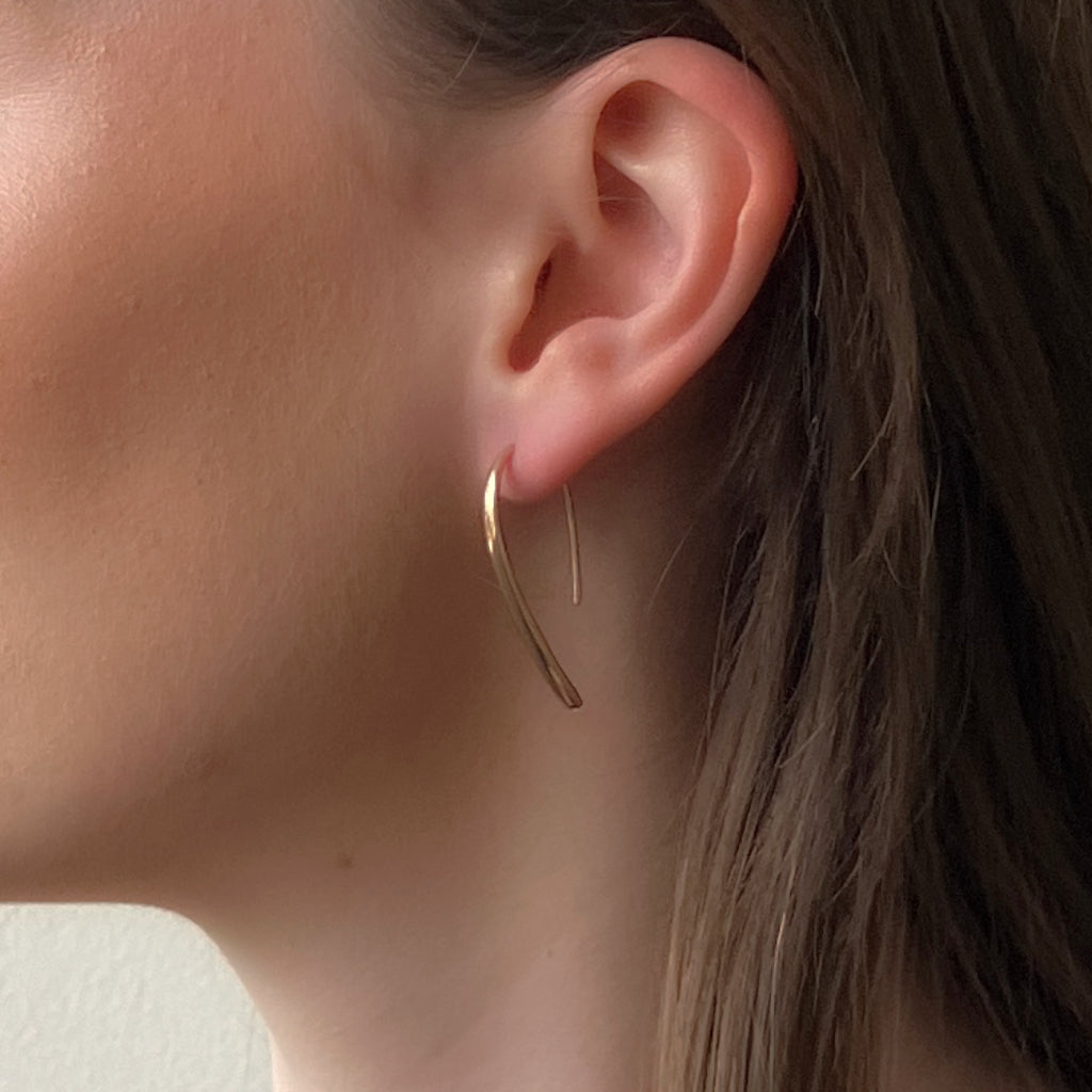 Nicolet Gold Thread Dangle Earrings