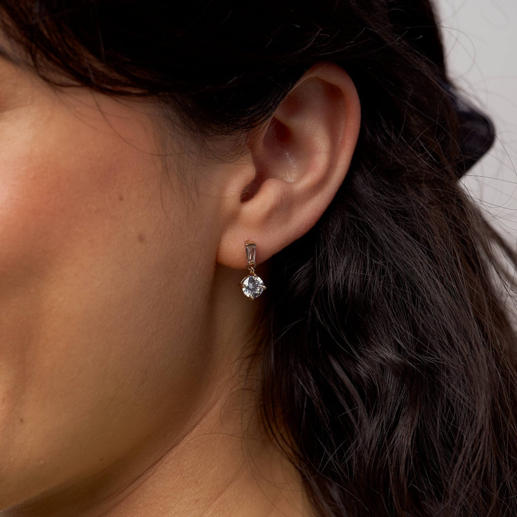 18ct Gold Plated Delicate Drop Earrings | Saintes