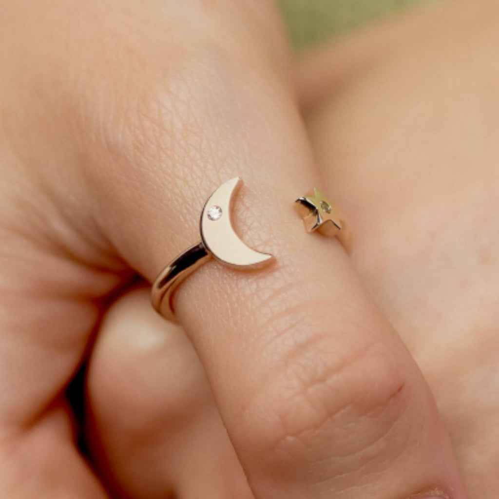Selene Gold Celestial Split Ring