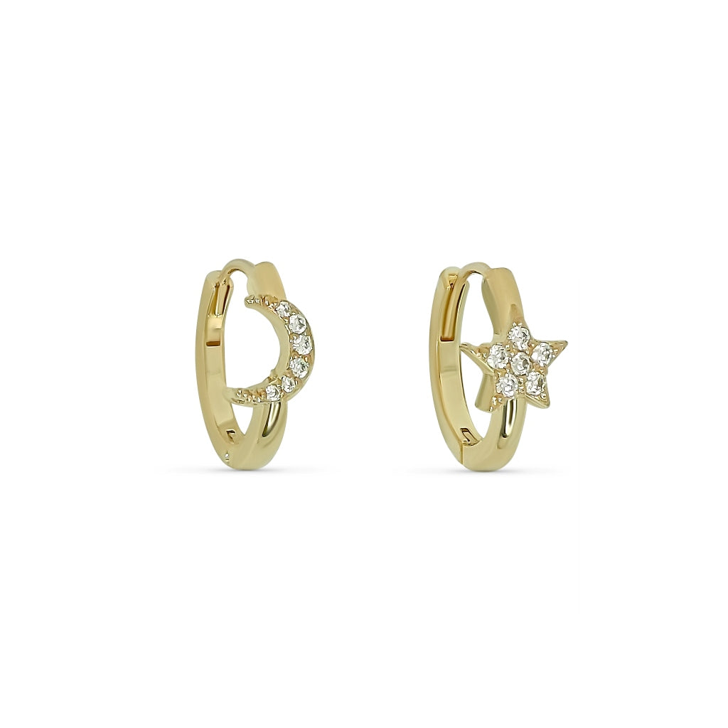 Uma Gold Celestial Huggie Earrings