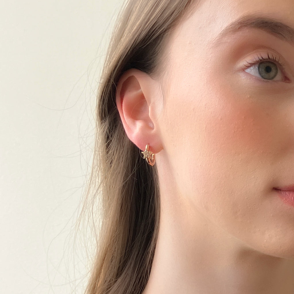 Uma Gold Celestial Huggie Earrings
